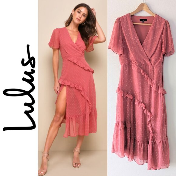 Lulus Dresses & Skirts - Lulu's Next to You Midi Dress in Rusty Rose Size M